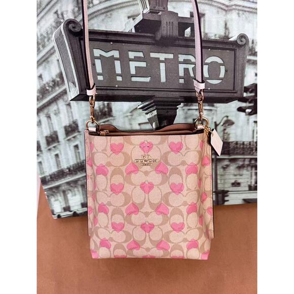 Coach CP056 Mollie Bucket Bag 22 In Signature Canvas IN Khaki Multi - Picture 5 of 10